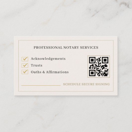 Notary Public QR Code Professional Visitenkarte (Rückseite)