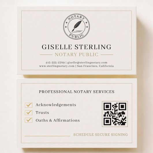 Notary Public QR Code Professional Visitenkarte