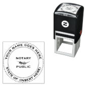 Notary Public Round-Blattmotiv Permastempel (Beispiel)