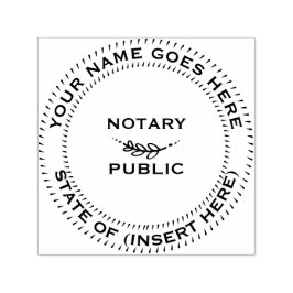 Notary Public Round-Blattmotiv Permastempel