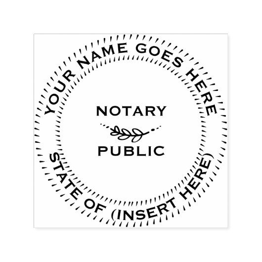 Notary Public Round-Blattmotiv Permastempel (Design)