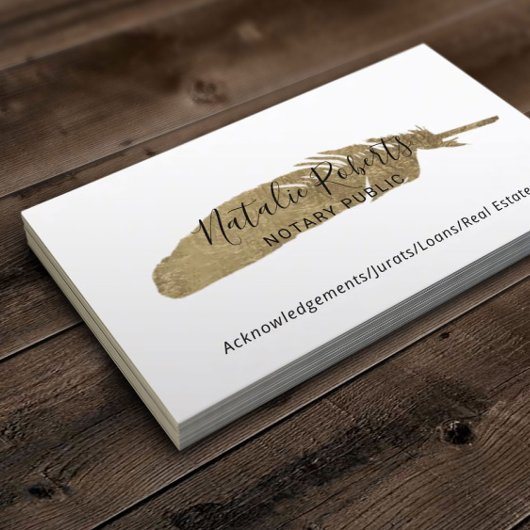 Notary Public Signing Agent Minimalistisch Gold Qu Visitenkarte