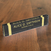 Notary Public Signs Desk Name Tellers Namensplakette (Seite)