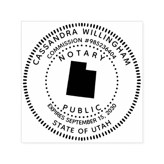 Notary Public Utah Permastempel (Design)