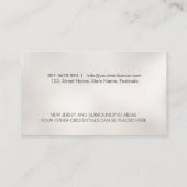 Notary quill pen and stamp cream pearl visitenkarte (Rückseite)