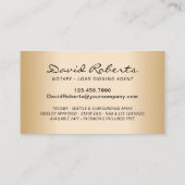Notary Signing Agent Beruflich Black Gold Foto Visitenkarte (Rückseite)