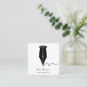 Notary Signing Agent Calligraphy QR Code Quadratische Visitenkarte (Stehend Vorderseite)