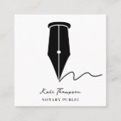 Notary Signing Agent Calligraphy QR Code Quadratische Visitenkarte (Vorderseite)