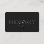 Notary Signing Agent Elegant Dark Gray Modernste Visitenkarte (Vorderseite)