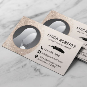 Notary Signing Agent Elegantes Elfenbeingoldenes F Visitenkarte