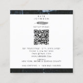 Notary Signing Agent Feather Marble Quill Logo Quadratische Visitenkarte (Rückseite)