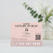Notary Signing Agent Modern Pink Photo QR Code Postkarte (Stehend Vorderseite)