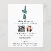 Notary Signing Agent QR Code Photo Botanical Quill Flyer (Vorne)