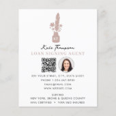 Notary Signing Agent QR Code Photo Botanical Quill Flyer (Vorne)