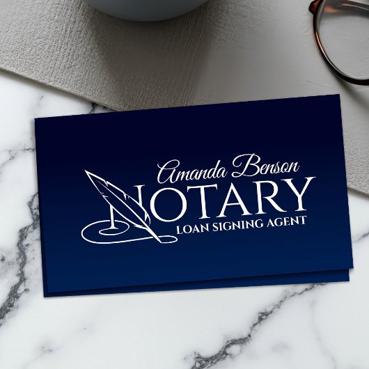 Notary Typografy quill Visitenkarte
