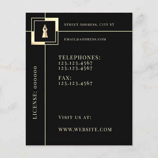 Notarzt mit goldener Tinte, elegant, Flyer (Hinten)