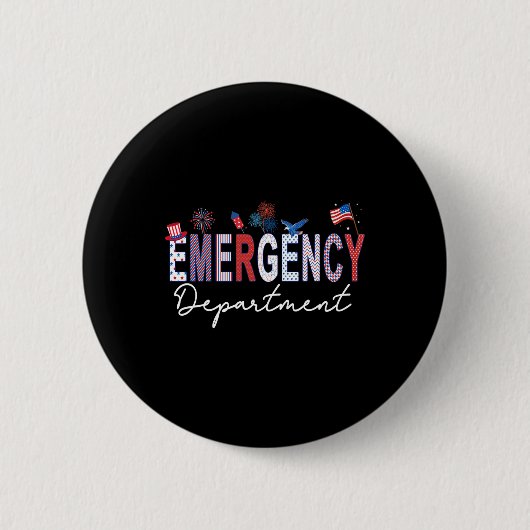 Notaufnahme 4. Juli USA Notfall Raum Button (Vorderseite)