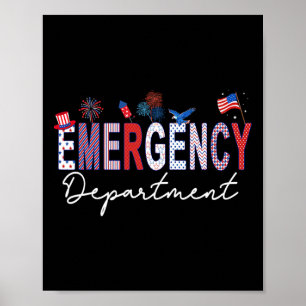 Notaufnahme 4. Juli USA Notfall Raum Poster