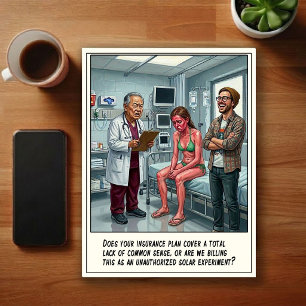 Notaufnahme-Abenteuer Cartoon Postkarte