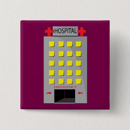 Notaufnahme des Krankenhausgebäudes Button (Vorderseite)