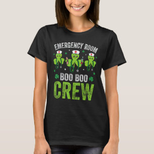 Notaufnahme-Krankenschwester-Crew Lustige Shamrock T-Shirt