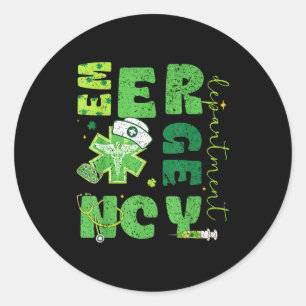 Notaufnahme-Krankenschwester St. Patrick's Day Not Runder Aufkleber