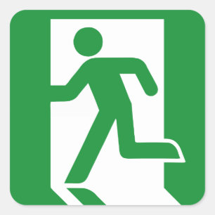 Notausgangstür-Aufkleber Quadratischer Aufkleber