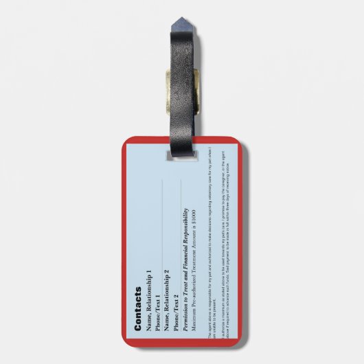 Notauskunftskarte für Haustiere v2 Gepäckanhänger (Rückseite vertikal)