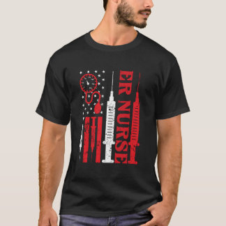 Notdürftig Flagge Für Notaufnahme-Krankenschwester T-Shirt