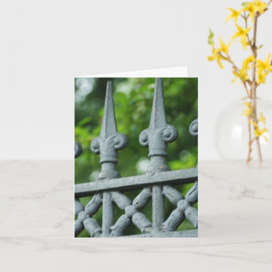 Note "Architectural Fence Foto" Karte (Gelbe Blume)