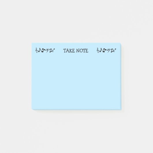 Note Blue Musiknoten Post-it Klebezettel (Vorderseite)