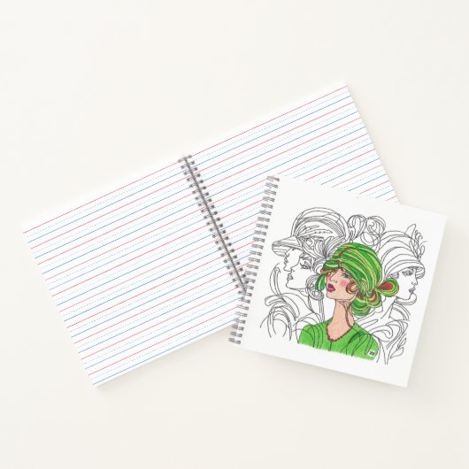 Note Book Green Flapper Girl Notizblock (Innenseite)
