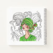 Note Book Green Flapper Girl Notizblock (Rückseite)