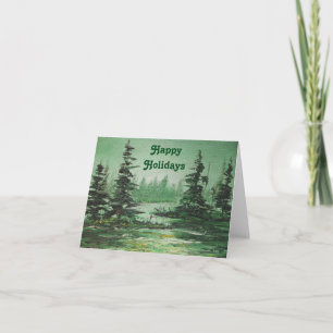 Note Card Ann Hayes Painting Green Forest Feiertagskarte