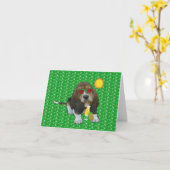 Note Card Baby Basset Hound Sheldon Sommerzeit Karte (Gelbe Blume)