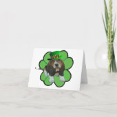 Note Card Basset Hound Happy St.Patrick's Clover Karte (Vorderseite)