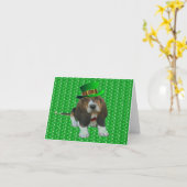 Note Card Basset Hound Happy St.Patrick's Karte (Gelbe Blume)