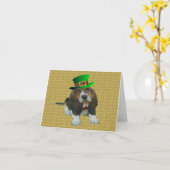 Note Card Basset Hound Happy St.Patrick's Karte (Gelbe Blume)