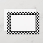 Note Card-Black & White Checkers Mitteilungskarte (Vorne/Hinten)