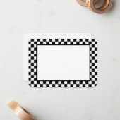 Note Card-Black & White Checkers Mitteilungskarte (Vorderseite/Rückseite Beispiel)