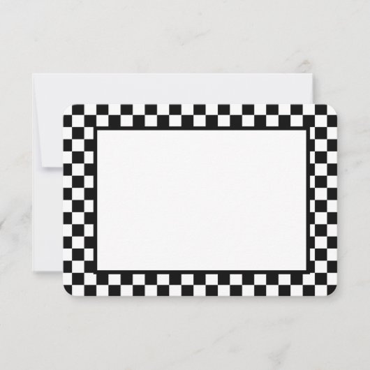 Note Card-Black & White Checkers Mitteilungskarte (Vorderseite)