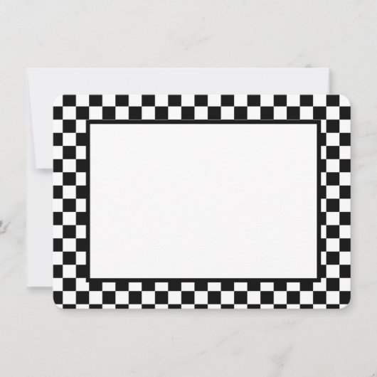 Note Card-Black & White Checkers Mitteilungskarte (Vorderseite)
