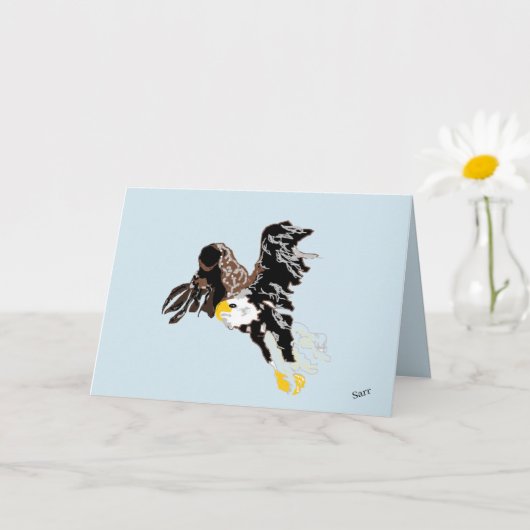 Note Card Blank: BALD AMERICAN EAGFL Karte (Kleine Pflanze)