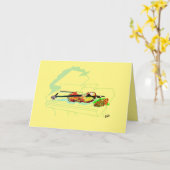 Note Card : Blank in Piano Violine mit Rose Karte (Gelbe Blume)