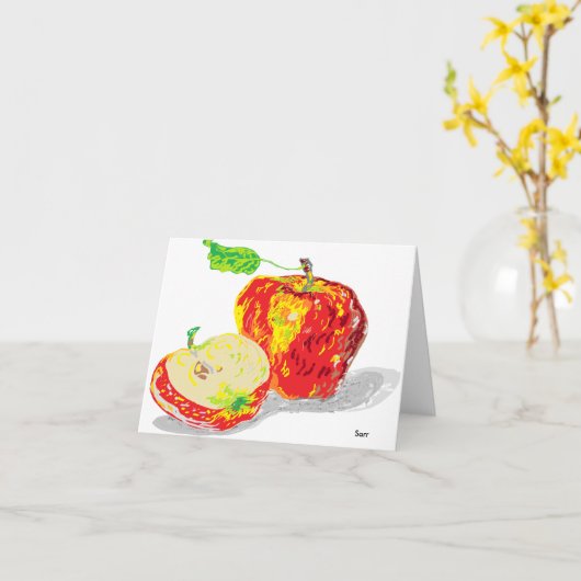 Note Card Blank inside /Äpfel Karte (Gelbe Blume)