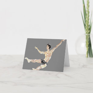 Note Card Blank inside/ Ballet Dancer Karte