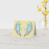 Note Card Blank inside / Blue Birds Karte (Gelbe Blume)