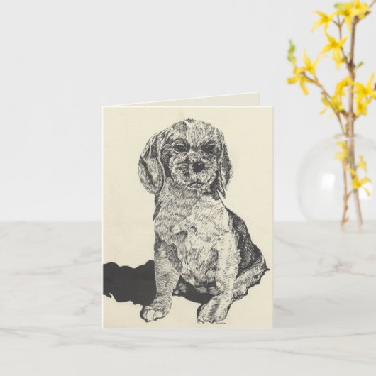 Note Card Blank inside /Cocker Spanisch Karte (Gelbe Blume)