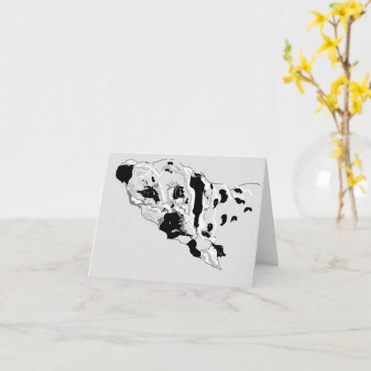 Note Card Blank inside / Dalmatiner Karte (Gelbe Blume)