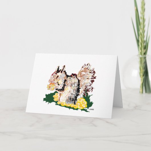 Note Card Blank inside : Eichhörnchen Nutes Karte (Vorderseite)